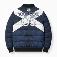 Custom Scotland Tartan Football Bomber Puffer Jacket Flag Style - Wonder Print Shop