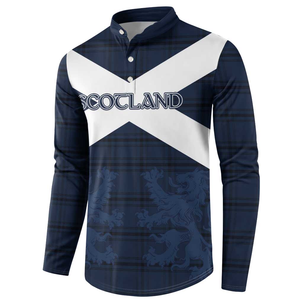Custom Scotland Tartan Football Button Sweatshirt Flag Style - Wonder Print Shop
