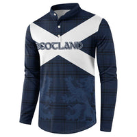 Custom Scotland Tartan Football Button Sweatshirt Flag Style - Wonder Print Shop