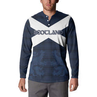 Custom Scotland Tartan Football Button Sweatshirt Flag Style - Wonder Print Shop