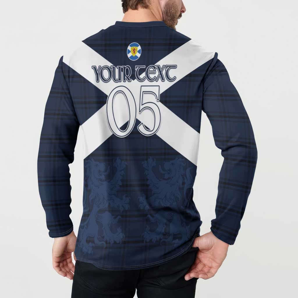 Custom Scotland Tartan Football Button Sweatshirt Flag Style - Wonder Print Shop