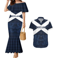 Custom Scotland Tartan Football Couples Matching Mermaid Dress and Hawaiian Shirt Flag Style - Wonder Print Shop