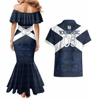 Custom Scotland Tartan Football Couples Matching Mermaid Dress and Hawaiian Shirt Flag Style - Wonder Print Shop