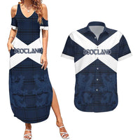 Custom Scotland Tartan Football Couples Matching Summer Maxi Dress and Hawaiian Shirt Flag Style - Wonder Print Shop
