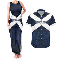 Custom Scotland Tartan Football Couples Matching Tank Maxi Dress and Hawaiian Shirt Flag Style - Wonder Print Shop
