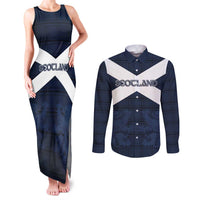 Custom Scotland Tartan Football Couples Matching Tank Maxi Dress and Long Sleeve Button Shirt Flag Style - Wonder Print Shop
