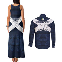 Custom Scotland Tartan Football Couples Matching Tank Maxi Dress and Long Sleeve Button Shirt Flag Style - Wonder Print Shop