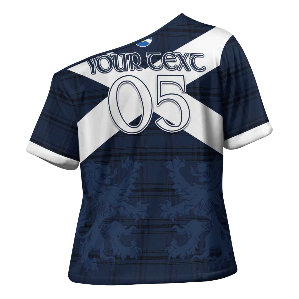 Custom Scotland Tartan Football Cross Shoulder Shirt Flag Style - Wonder Print Shop