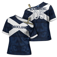 Custom Scotland Tartan Football Cross Shoulder Shirt Flag Style - Wonder Print Shop