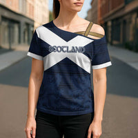 Custom Scotland Tartan Football Cross Shoulder Shirt Flag Style - Wonder Print Shop