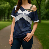 Custom Scotland Tartan Football Cross Shoulder Shirt Flag Style - Wonder Print Shop