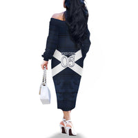 Custom Scotland Tartan Football Family Matching Off The Shoulder Long Sleeve Dress and Hawaiian Shirt Flag Style - Wonder Print Shop