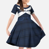 Custom Scotland Tartan Football Family Matching Off Shoulder Maxi Dress and Hawaiian Shirt Flag Style - Wonder Print Shop