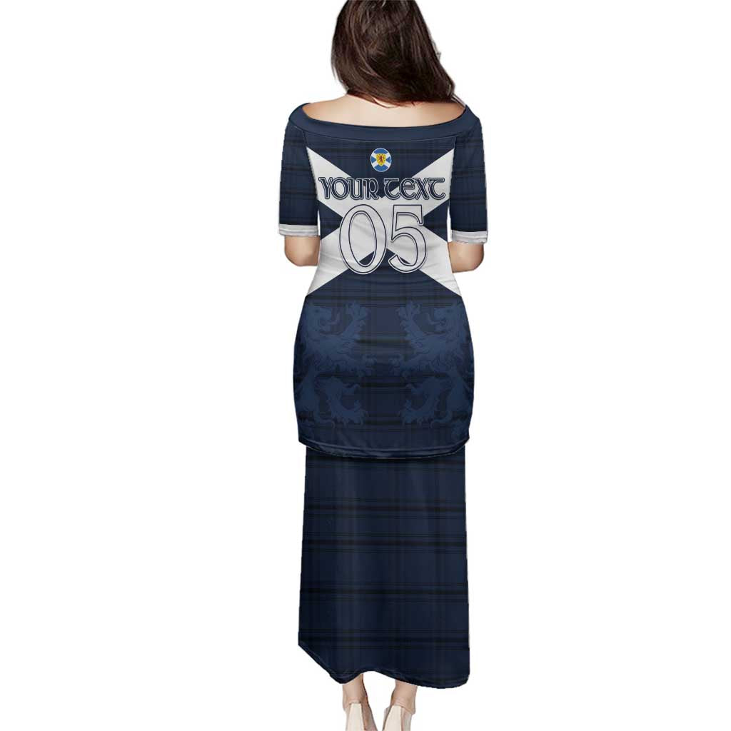 Custom Scotland Tartan Football Family Matching Puletasi and Hawaiian Shirt Flag Style - Wonder Print Shop