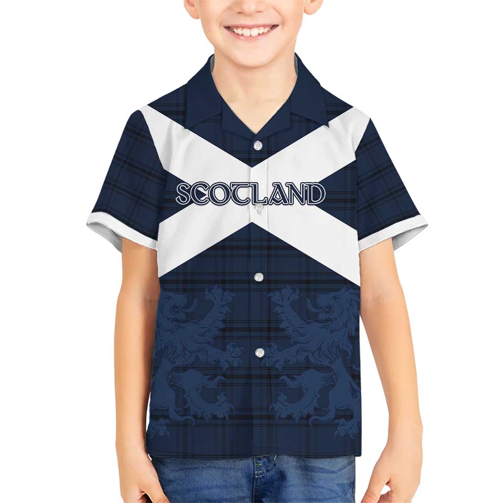 Custom Scotland Tartan Football Family Matching Puletasi and Hawaiian Shirt Flag Style - Wonder Print Shop