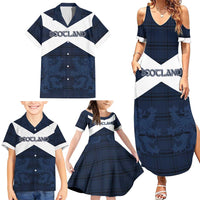 Custom Scotland Tartan Football Family Matching Summer Maxi Dress and Hawaiian Shirt Flag Style - Wonder Print Shop