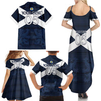 Custom Scotland Tartan Football Family Matching Summer Maxi Dress and Hawaiian Shirt Flag Style - Wonder Print Shop
