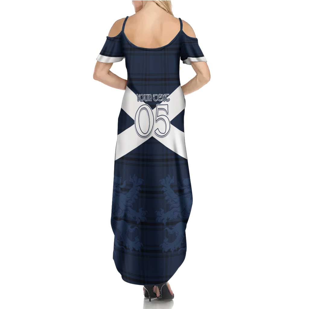 Custom Scotland Tartan Football Family Matching Summer Maxi Dress and Hawaiian Shirt Flag Style - Wonder Print Shop
