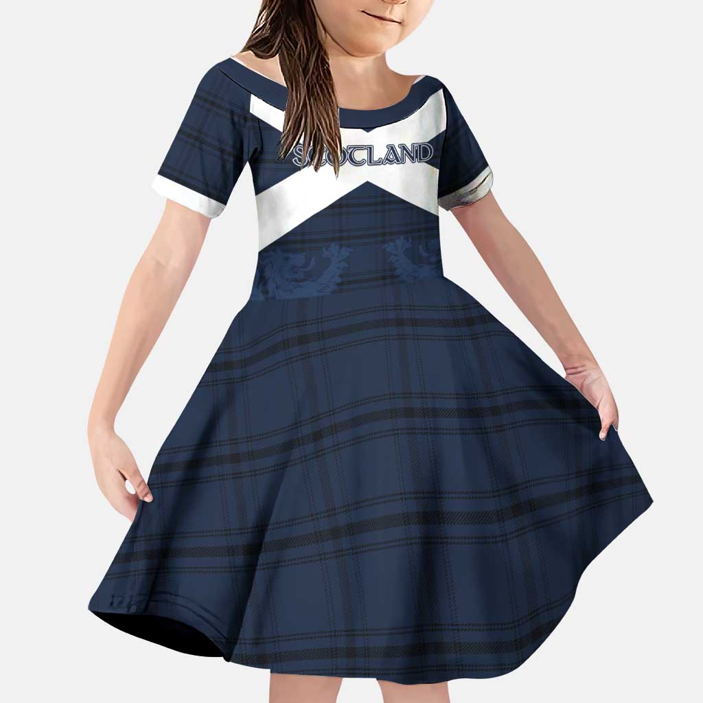 Custom Scotland Tartan Football Family Matching Tank Maxi Dress and Hawaiian Shirt Flag Style - Wonder Print Shop
