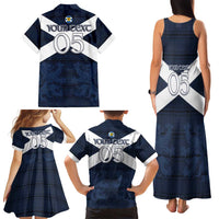 Custom Scotland Tartan Football Family Matching Tank Maxi Dress and Hawaiian Shirt Flag Style - Wonder Print Shop