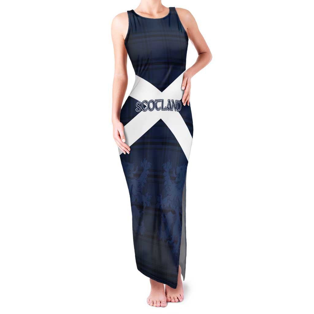 Custom Scotland Tartan Football Family Matching Tank Maxi Dress and Hawaiian Shirt Flag Style - Wonder Print Shop