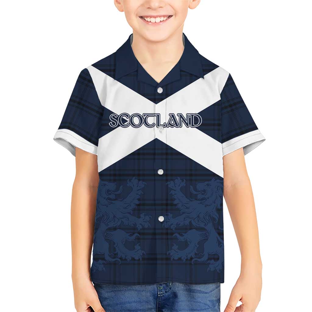 Custom Scotland Tartan Football Kid Hawaiian Shirt Flag Style - Wonder Print Shop