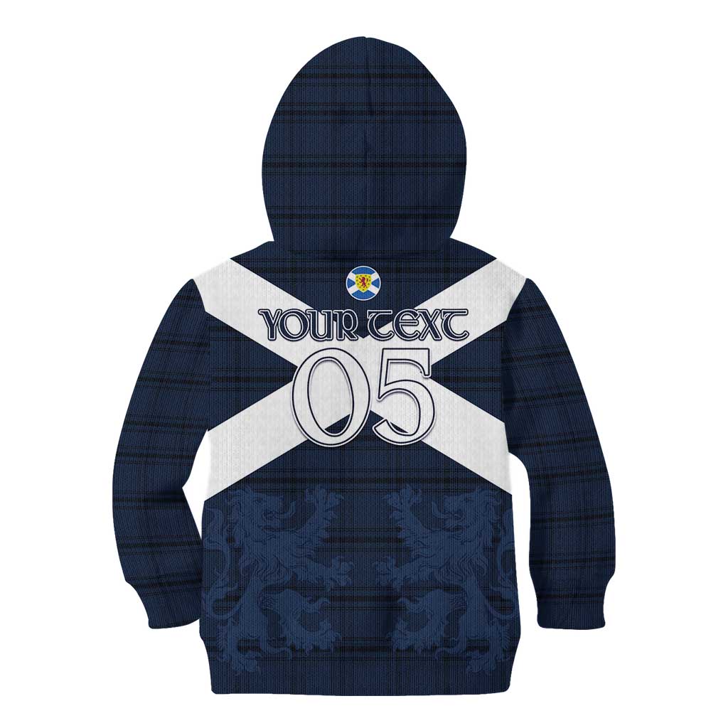 Custom Scotland Tartan Football Kid Hoodie Flag Style - Wonder Print Shop