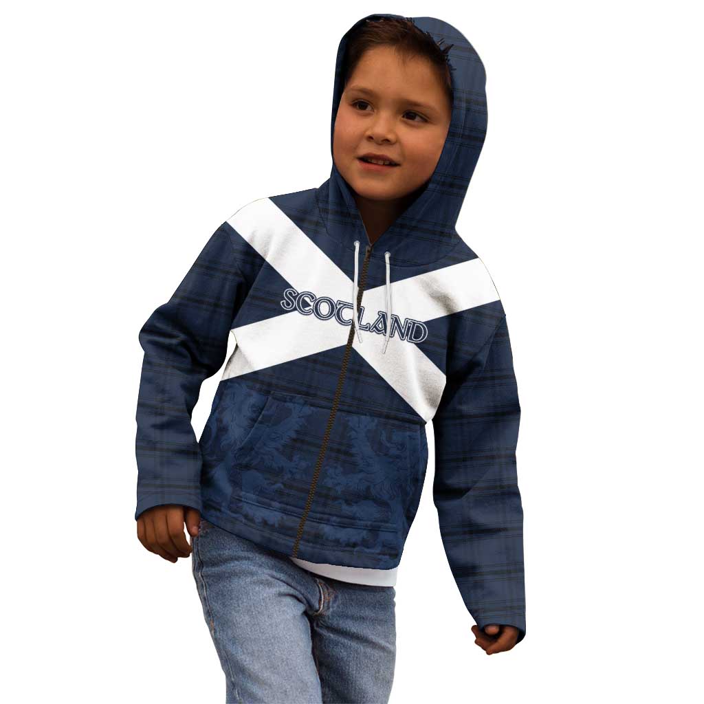Custom Scotland Tartan Football Kid Hoodie Flag Style - Wonder Print Shop