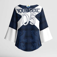 Custom Scotland Tartan Football Kimono Sleeve Blouse Flag Style - Wonder Print Shop
