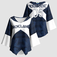 Custom Scotland Tartan Football Kimono Sleeve Blouse Flag Style - Wonder Print Shop