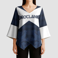 Custom Scotland Tartan Football Kimono Sleeve Blouse Flag Style - Wonder Print Shop