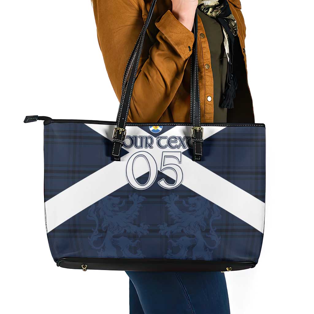 Custom Scotland Tartan Football Leather Tote Bag Flag Style - Wonder Print Shop