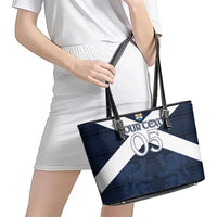 Custom Scotland Tartan Football Leather Tote Bag Flag Style - Wonder Print Shop