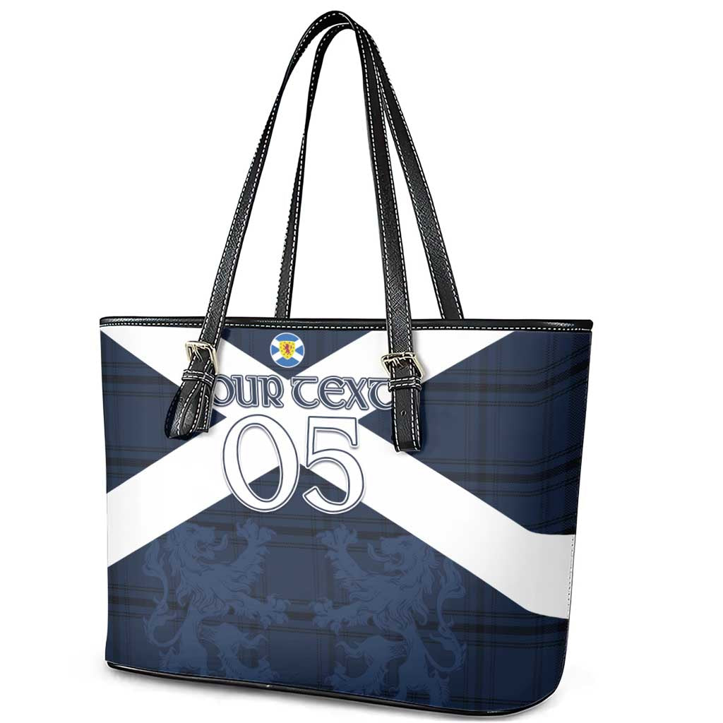 Custom Scotland Tartan Football Leather Tote Bag Flag Style - Wonder Print Shop