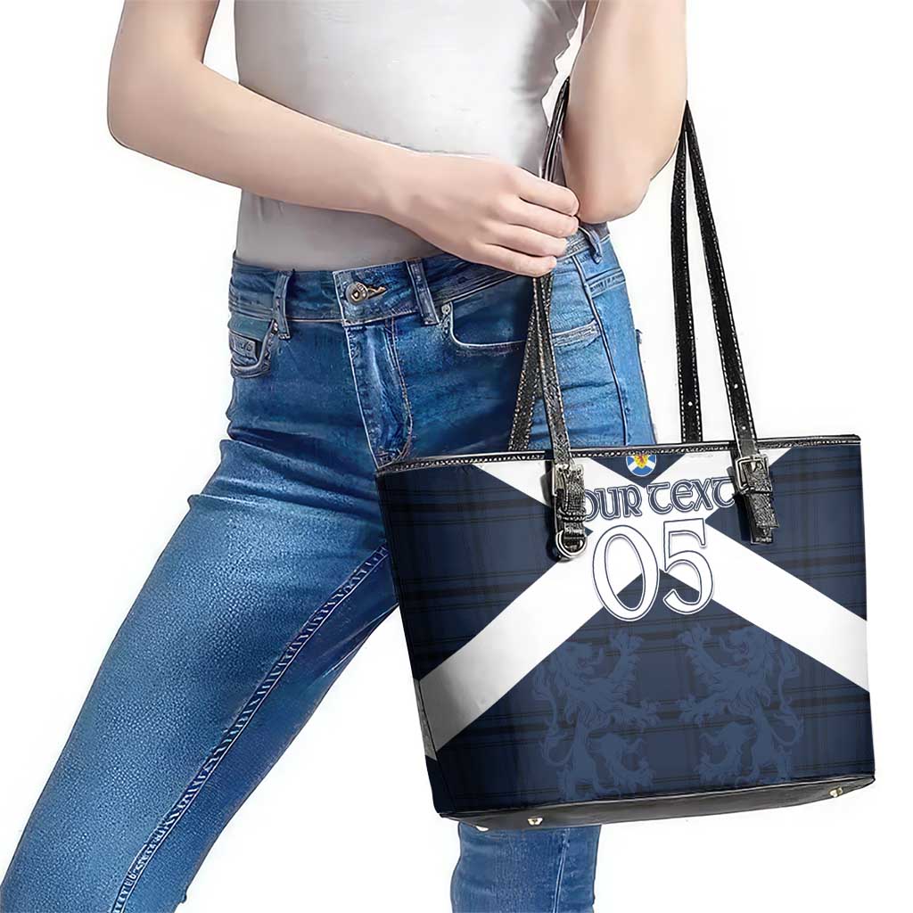 Custom Scotland Tartan Football Leather Tote Bag Flag Style - Wonder Print Shop