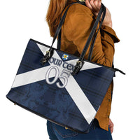 Custom Scotland Tartan Football Leather Tote Bag Flag Style - Wonder Print Shop