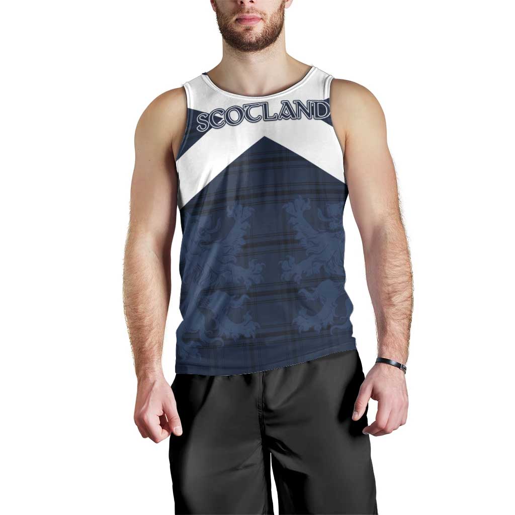Custom Scotland Tartan Football Men Tank Top Flag Style - Wonder Print Shop