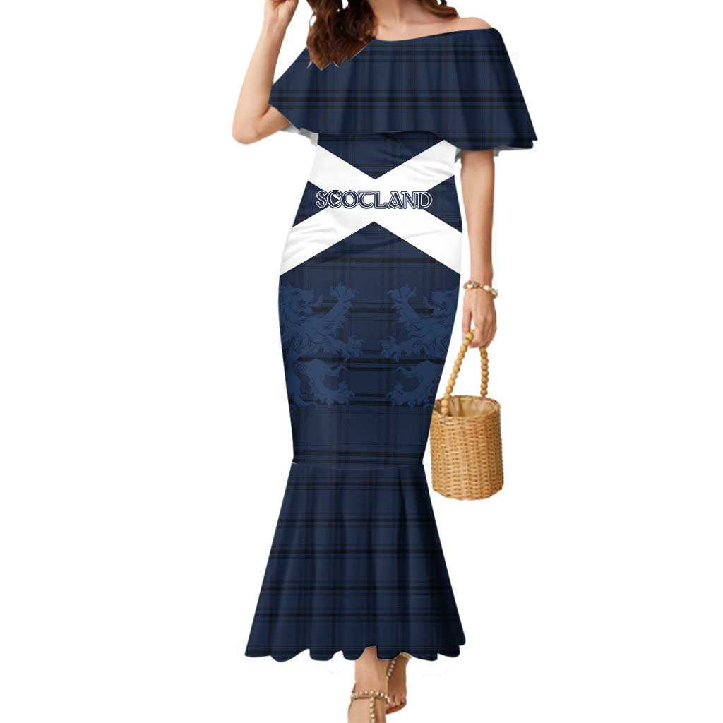 Custom Scotland Tartan Football Mermaid Dress Flag Style - Wonder Print Shop