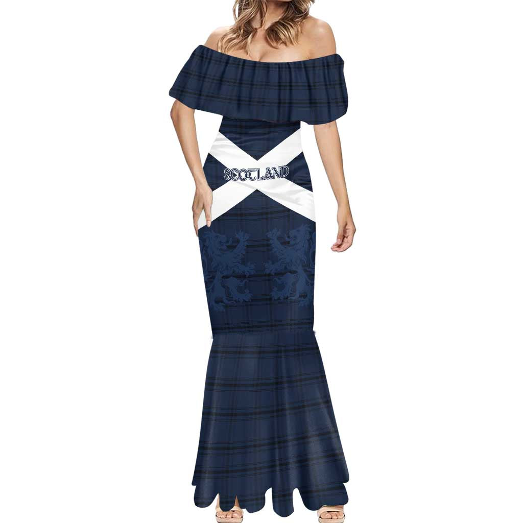 Custom Scotland Tartan Football Mermaid Dress Flag Style - Wonder Print Shop
