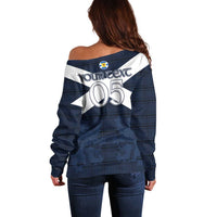 Custom Scotland Tartan Football Off Shoulder Sweater Flag Style - Wonder Print Shop