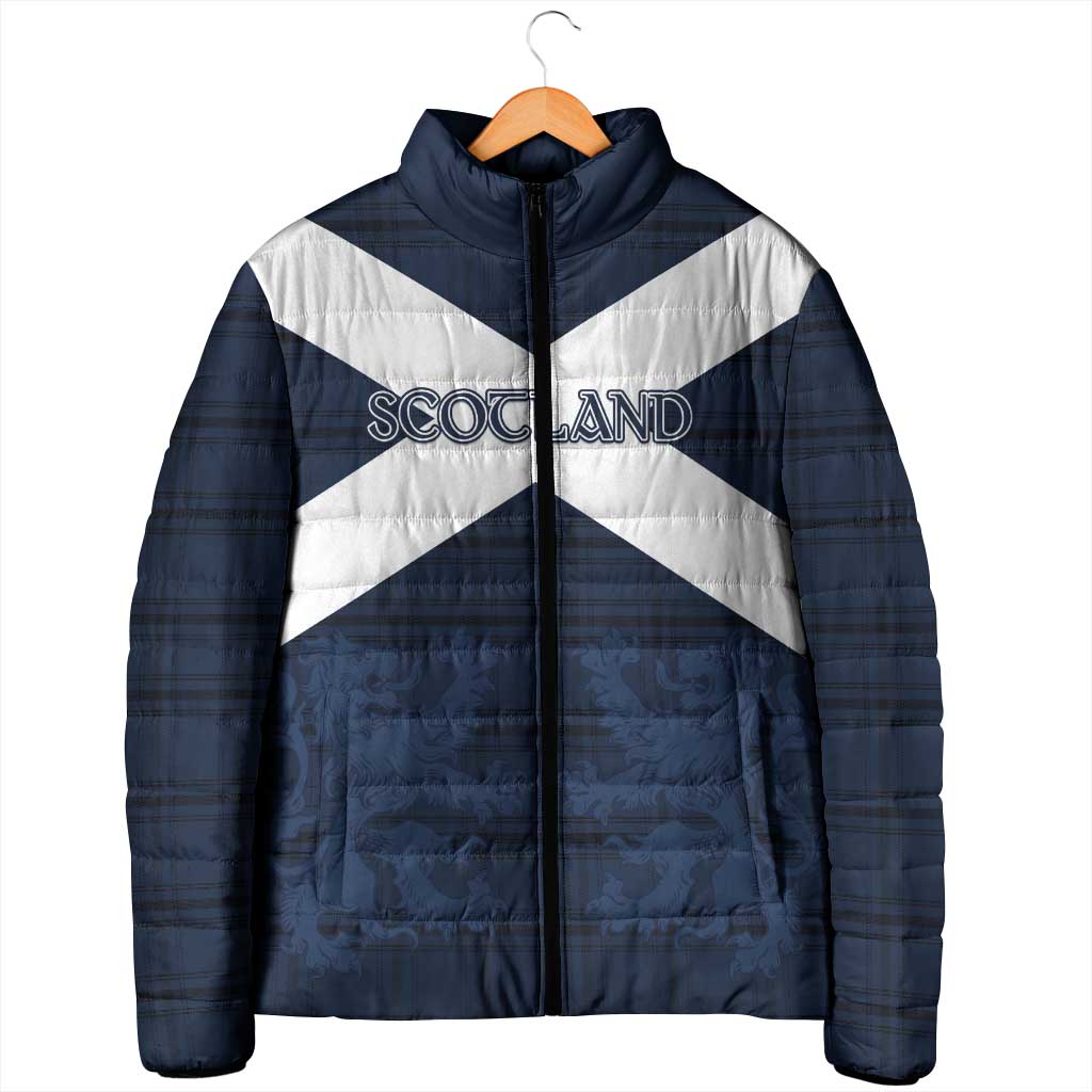 Custom Scotland Tartan Football Padded Jacket Flag Style - Wonder Print Shop