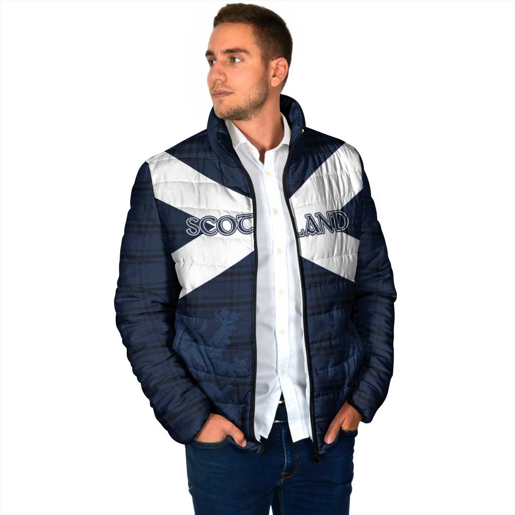 Custom Scotland Tartan Football Padded Jacket Flag Style - Wonder Print Shop