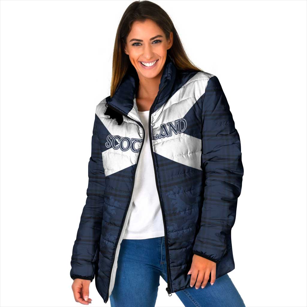 Custom Scotland Tartan Football Padded Jacket Flag Style - Wonder Print Shop