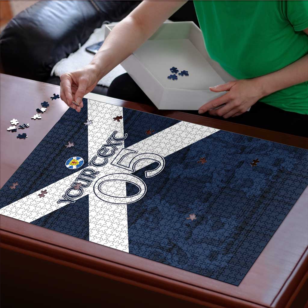 Custom Scotland Tartan Football Puzzle Flag Style - Wonder Print Shop