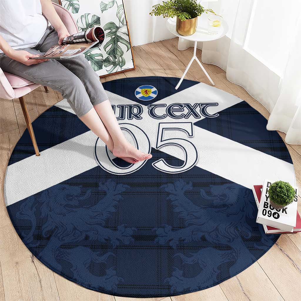 Custom Scotland Tartan Football Round Carpet Flag Style - Wonder Print Shop