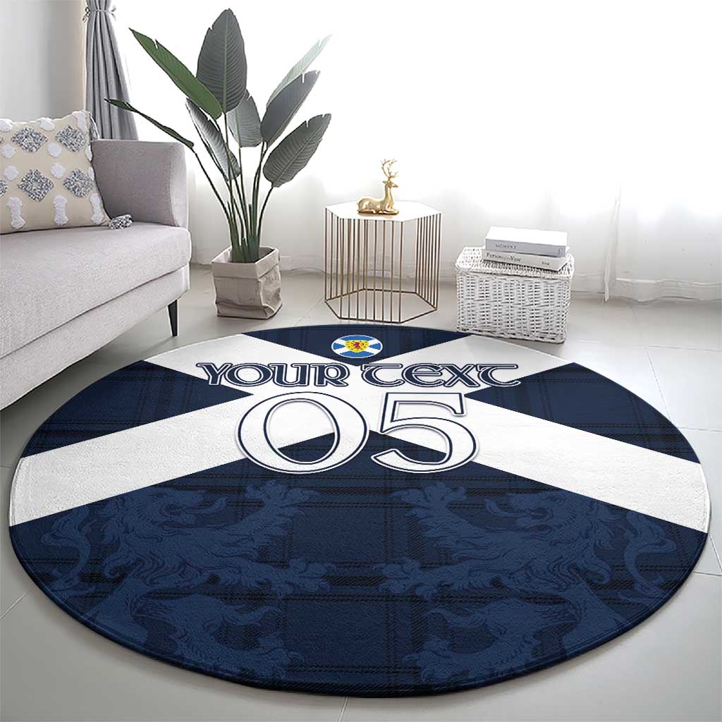 Custom Scotland Tartan Football Round Carpet Flag Style - Wonder Print Shop