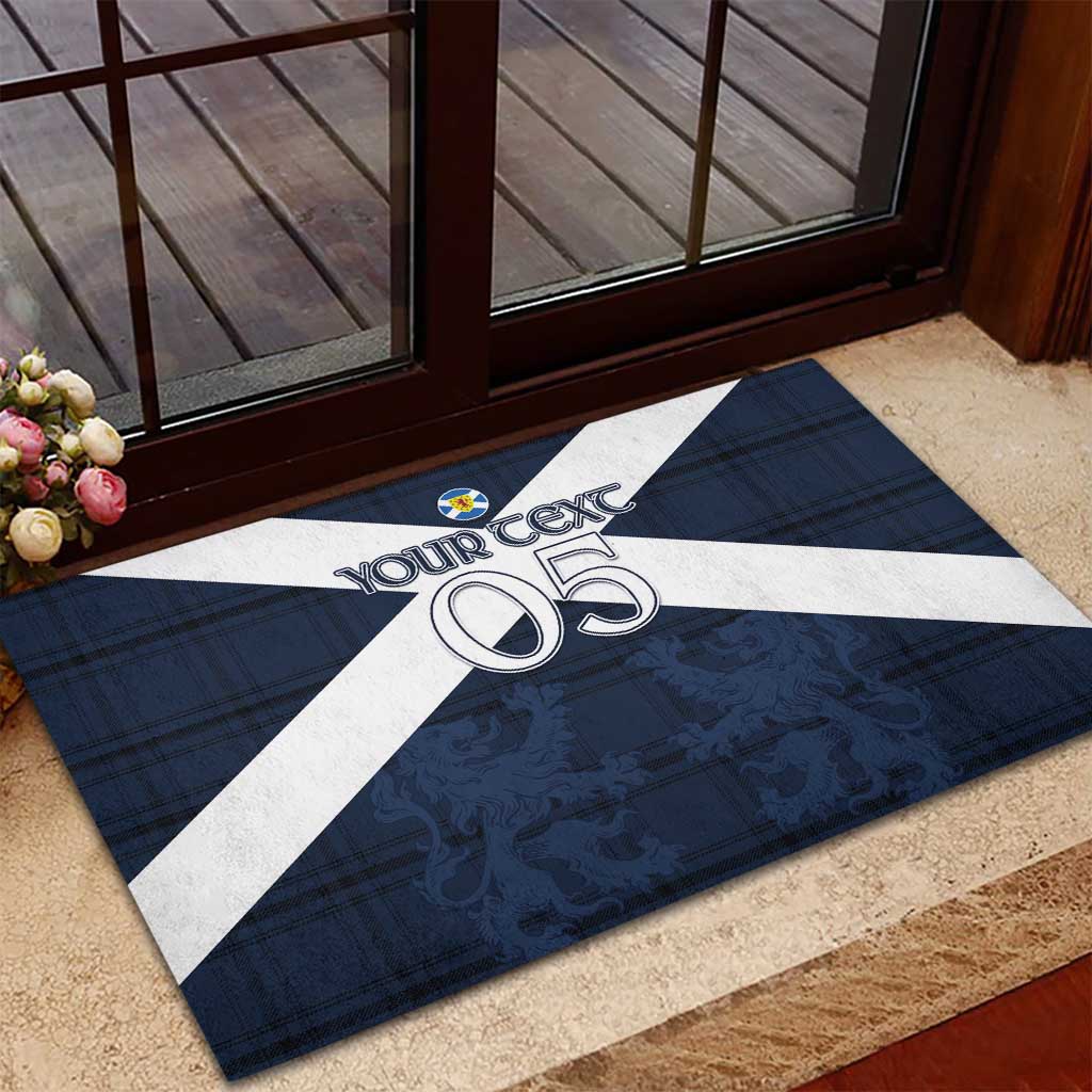 Custom Scotland Tartan Football Rubber Doormat Flag Style - Wonder Print Shop