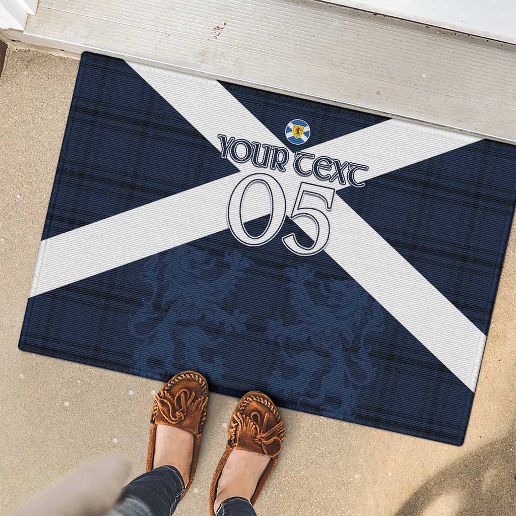 Custom Scotland Tartan Football Rubber Doormat Flag Style - Wonder Print Shop
