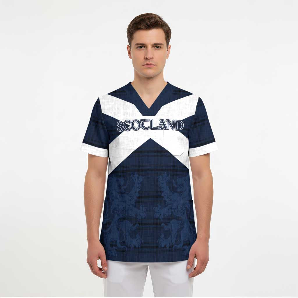 Custom Scotland Tartan Football Scrub Top Flag Style - Wonder Print Shop