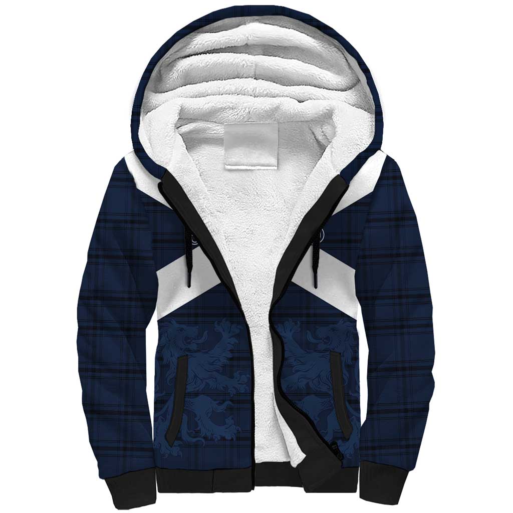 Custom Scotland Tartan Football Sherpa Hoodie Flag Style - Wonder Print Shop